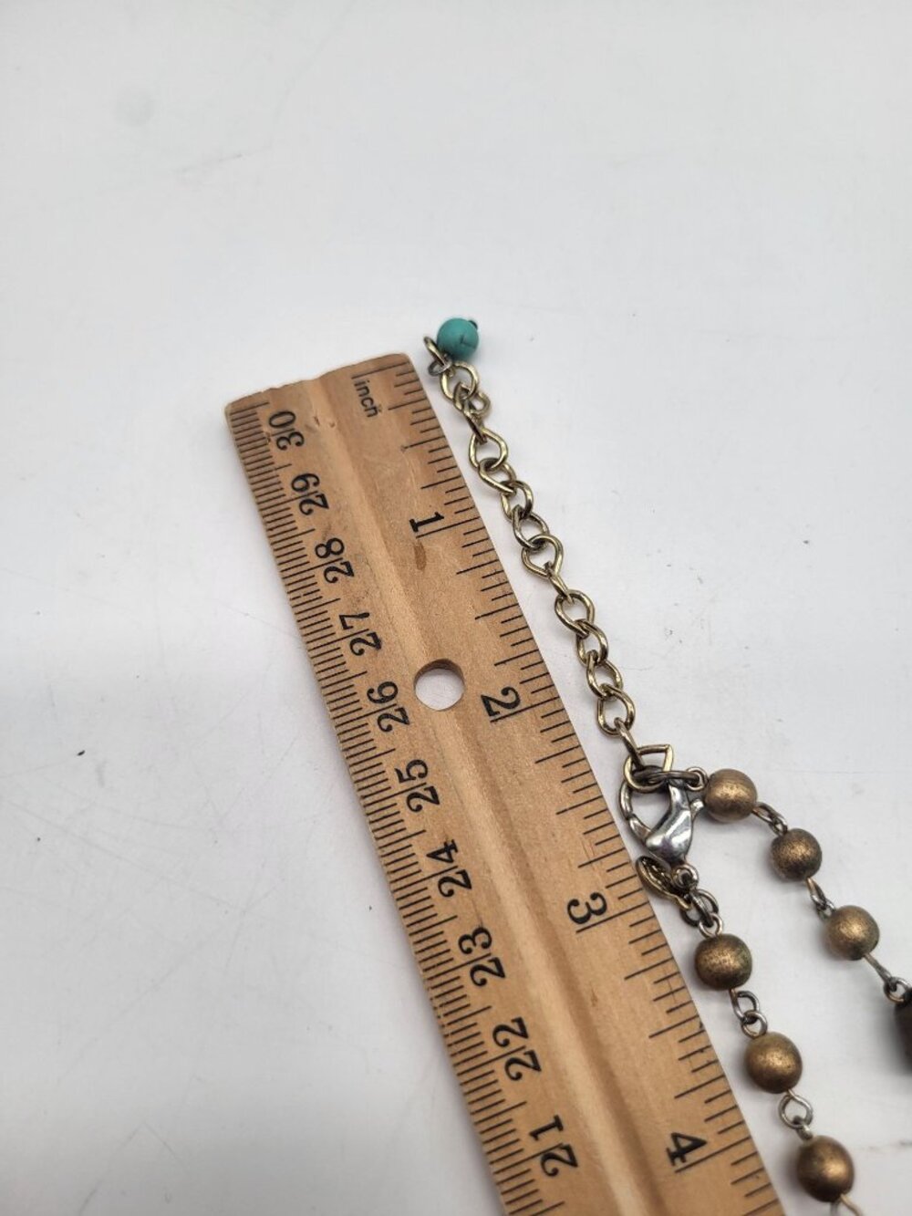 Premier Designs Jewelry Canyon Retired Turquoise Shells Glass Gold Tone Necklace - Picture 6 of 8